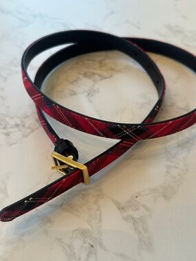 Tartan plaid women’s belt. JCrew Factory. New never worn. Gold buckle. M/L